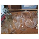 Vintage cut glass serving plates, b...