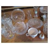 Vintage cut glass serving plates, b...