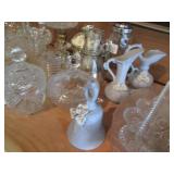 Vintage cut glass serving plates, b...