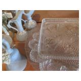 Vintage cut glass serving plates, b...