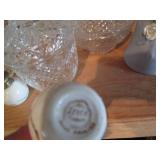 Vintage cut glass serving plates, b...