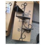 Wood heart themed doll bench, metal...