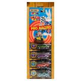 Wooden Swivel Display All New in Box including Matchbox and Johnny Lighting Cars