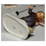 Vintage Hummels including "Ride into Christmas", "Peaceful Offering", "Skier", "Merry Wanderer" and "Lost Sheep"