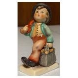 Vintage Hummels including "Ride into Christmas", "Peaceful Offering", "Skier", "Merry Wanderer" and "Lost Sheep"