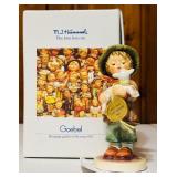 Vintage Hummels including "Ride into Christmas", "Peaceful Offering", "Skier", "Merry Wanderer" and "Lost Sheep"