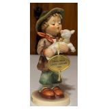 Vintage Hummels including "Ride into Christmas", "Peaceful Offering", "Skier", "Merry Wanderer" and "Lost Sheep"