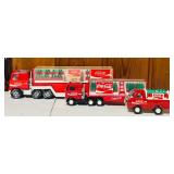 Vintage Three Buddy L Coca-Cola Diecast / Pressed Steel Trucks including Buddy L Coke Delivery Truck