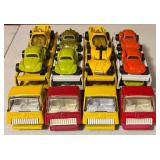 Collection of Vintage Tonka Toy Car Haulers with Die-Cast Cars