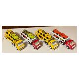 Collection of Vintage Tonka Toy Car Haulers with Die-Cast Cars