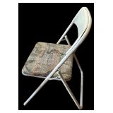 Four Costco Folding Chairs with Fabric Seats