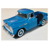 1958 Chevrolet Apache Fleet Side Pickup Truck in Light Blue by Motormax Manufacture