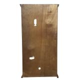 Vintage Wood Display Cabinet, Leaded Glass Door, Brass Handle and Adjustable Shelves