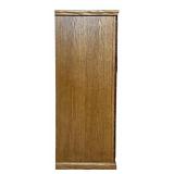 Vintage Wood Display Cabinet, Leaded Glass Door, Brass Handle and Adjustable Shelves