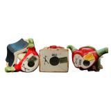 Holiday Ceramic Hand Painted Christmas Deer and Gnomes