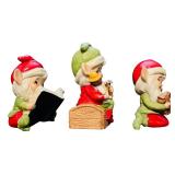 Holiday Ceramic Hand Painted Christmas Deer and Gnomes