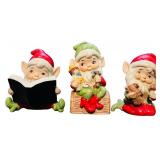 Holiday Ceramic Hand Painted Christmas Deer and Gnomes