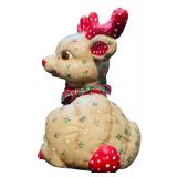 Holiday Ceramic Hand Painted Christmas Deer and Gnomes