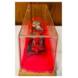 Vintage Truck & Trailer with Race Cars and Trailer Truck with Motorcycles in Display Boxes