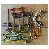 Variety of Sized Bungies, Quick - Grip Clamps and Craftsman Bar Clamp