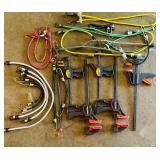 Variety of Sized Bungies, Quick - Grip Clamps and Craftsman Bar Clamp