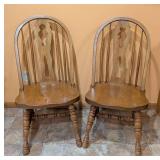 Pair of Oak Fiddle Back Side Chairs