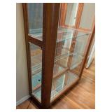 Light Up Oak and Glass Display Cabinet