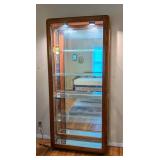 Light Up Oak and Glass Display Cabinet