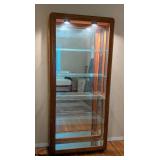Light Up Oak and Glass Display Cabinet