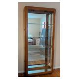 Light Up Oak and Glass Display Cabinet