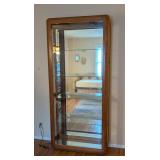 Light Up Oak and Glass Display Cabinet