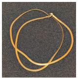 14k Yellow Gold Herringbone Necklace