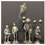 Michael Rickter Pewter Kites and Balloons Figurines
