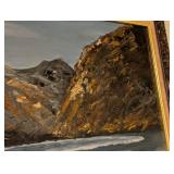 Large Framed Oil on Canvas Seascape Painting