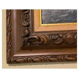 Large Framed Oil on Canvas Seascape Painting