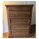 Tall Oak 5 Drawer Dresser