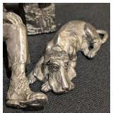 Michael Rickter Pewter Clown, Hobo and Organ Grinder Figurines