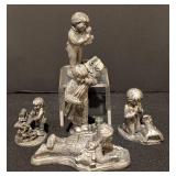 Assorted Micheal Rickter Pewter Children Figurines