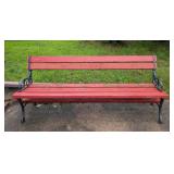 Large Painted Wood Bench