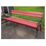 Large Painted Wood Bench