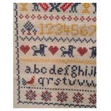 Pair of Framed Vintage Cross Stitches