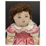 Pair of Vintage Cloth Dolls and Ginny Doll