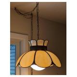 Vintage Slag Glass Hanging Tulip Light