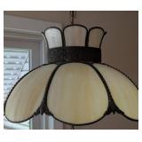 Vintage Slag Glass Hanging Tulip Light
