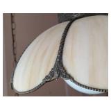 Vintage Slag Glass Hanging Tulip Light