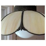 Vintage Slag Glass Hanging Tulip Light