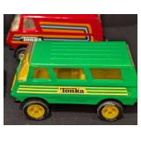 Six Vintage Tonka Diecast Vans