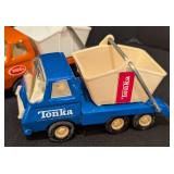 Six Vintage Tonka Diecast Garbage Dump Trucks