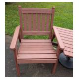 Wood Composite Double Patio Chair Combo