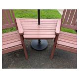 Wood Composite Double Patio Chair Combo